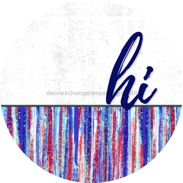 Patriotic Door Hanger Hi Dco - 01456 - Dh 18’ Round Wood